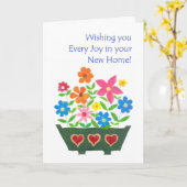 新しい家庭でのご最高の希望のグリーティング・カード – フラワー・パワー カード (黄色い花)