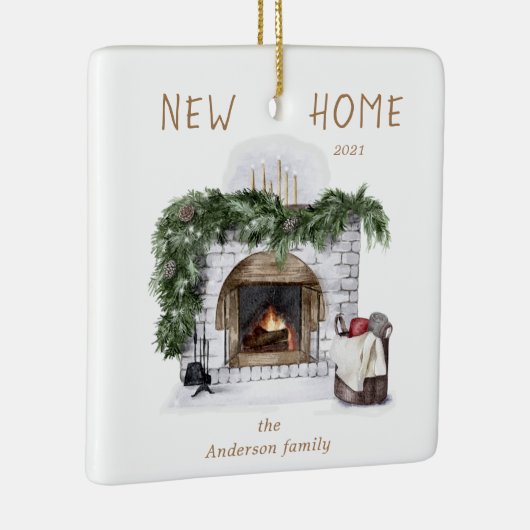 新しい家庭の粗野な暖炉の写真セラミックオーナメント セラミックオーナメント (右)