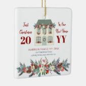 新しい家庭の素朴な家族の初めてのクリスマス セラミックオーナメント (右)