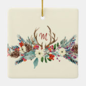 新しい家庭の素朴な家族の初めてのクリスマス セラミックオーナメント (裏面)