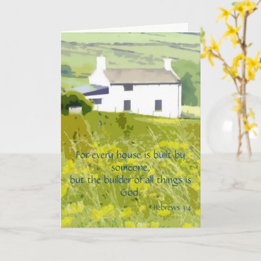 新しい家庭の聖書の一節 カード (黄色い花)