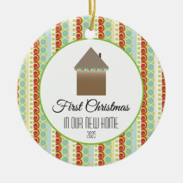 新しい家庭色の数々の初めてのクリスマス セラミックオーナメント