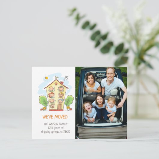 新しい家族ホーム引越し案内はがき 案内ポストカード (スタンド正面)