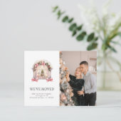 新しい家族向けホームピンク素朴の動き発表 案内ポストカード (スタンド正面)