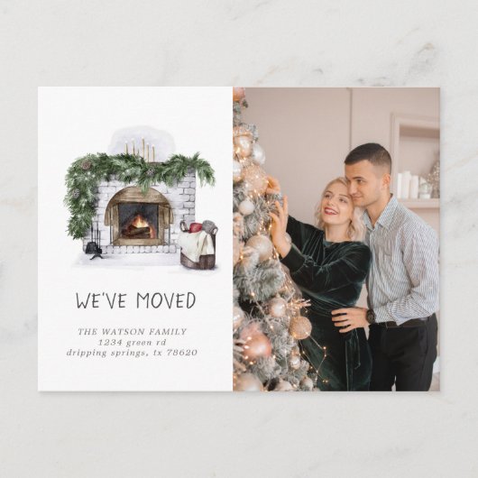 新しい家族向け素朴の発表 案内ポストカード (正面)