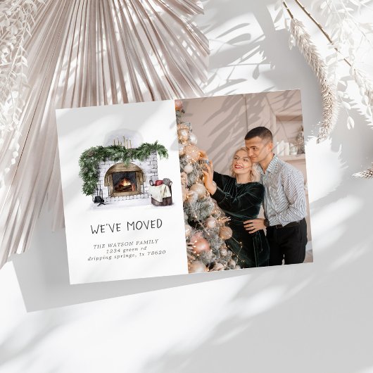 新しい家族向け素朴の発表 案内ポストカード