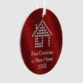 新しい家2017%のpipe%赤い金属の初めてのクリスマス オーナメント (正面)