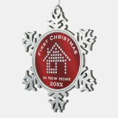 新しい家2017%のpipe%赤い金属の初めてのクリスマス スノーフレークピューターオーナメント (右)