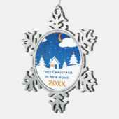 新しい家20XX |のユニークなギフトの初めてのクリスマス スノーフレークピューターオーナメント (右)