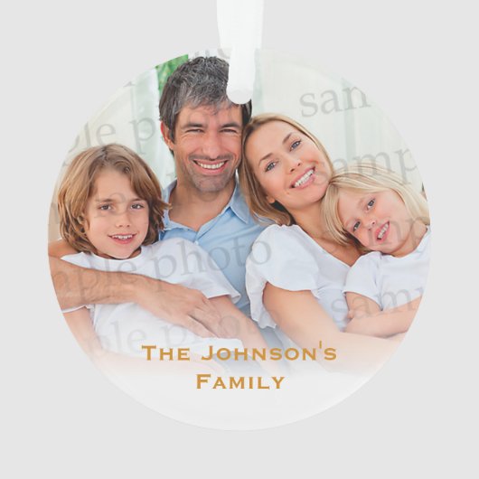 新しい家|の初めてのクリスマスあなたの家族写真 オーナメント (裏面)