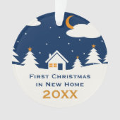 新しい家|の初めてのクリスマスあなたの家族写真 オーナメント (正面)