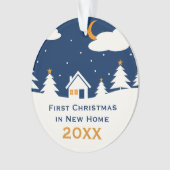 新しい家|の家族写真のかわいい初めてのクリスマス オーナメント (正面)