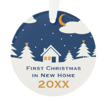 新しい家|の家族写真のかわいい初めてのクリスマス