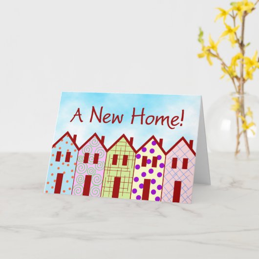 新しい家 カード (黄色い花)