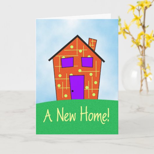 新しい家! カード (黄色い花)