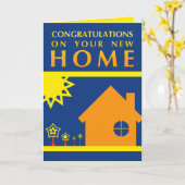 新しい家(サンセットの形)おめでとうございます カード (黄色い花)