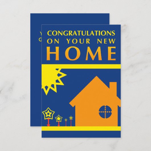 新しい家(サンセットの形)おめでとうございます 招待状 (正面/裏面)