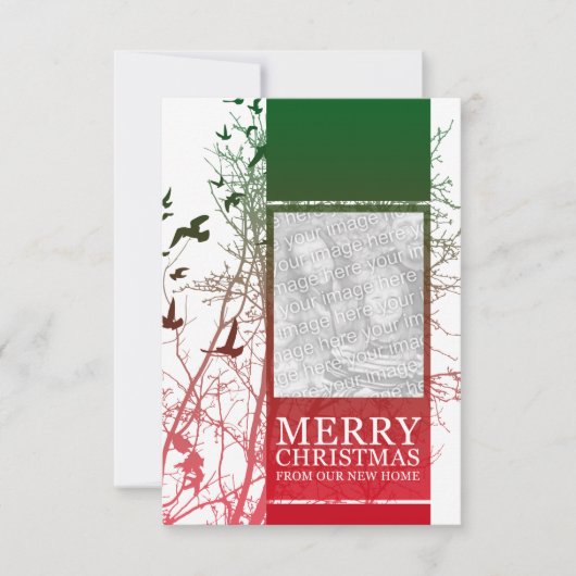 新しい家（シルエット）からの聖降誕祭お目出とう 招待状 (正面)