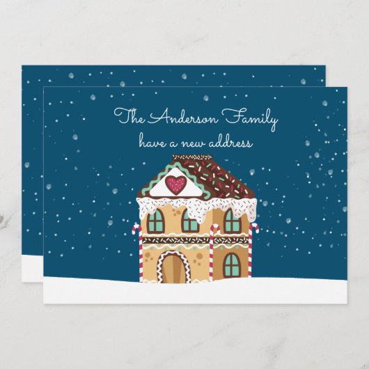 新しい家 住所 クリスマス 冬 引越しました (正面/裏面)