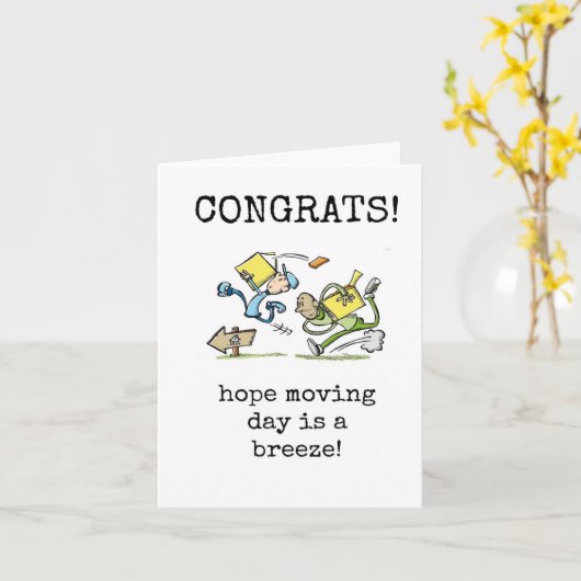 新しい家, 引っ越し祝いカード, 皮肉, 面白い カード (黄色い花)