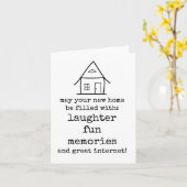 新しい家、引越し祝いカード、皮肉、ユーモア カード (黄色い花)