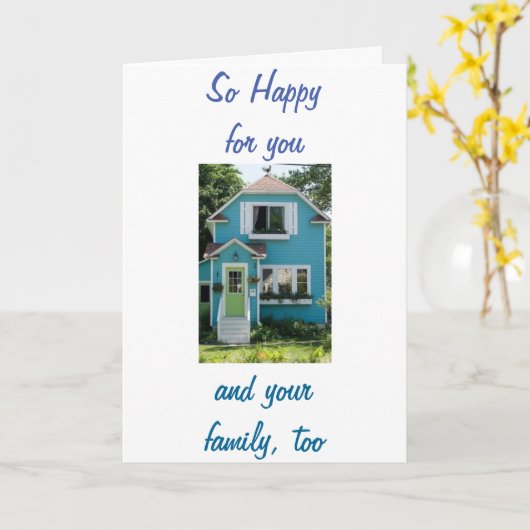 新しい家 – 新しい思い出 – あなたや家族にとっても幸せ カード (黄色い花)