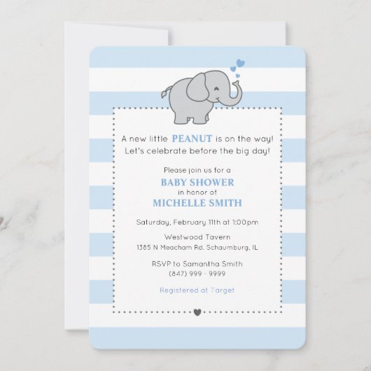 新しい小さな仲間がやってくる！ - 男の子 招待状 (正面)