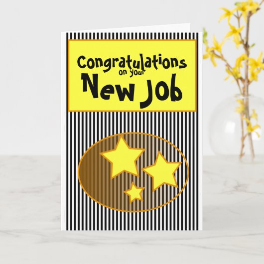 新しい就職おめでとうございます カード (黄色い花)