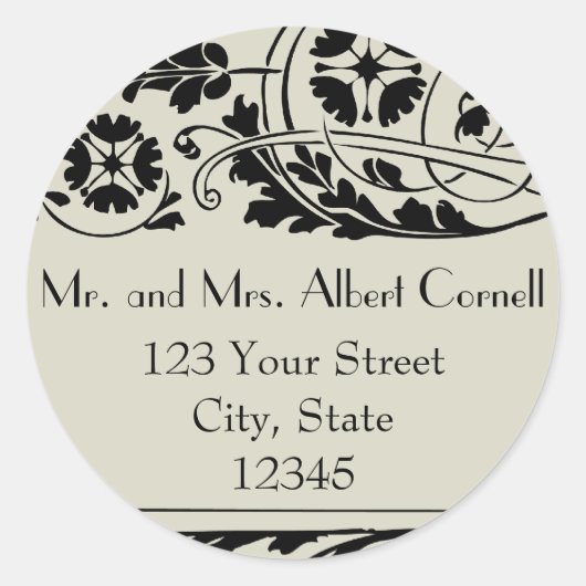 新しい差出人住所封筒用シール ラウンドシール (正面)