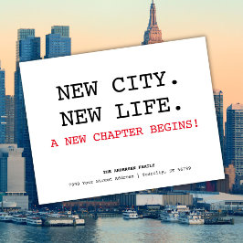 新しい市区町村の住所シンプルミニマリスト移動 案内ポストカード