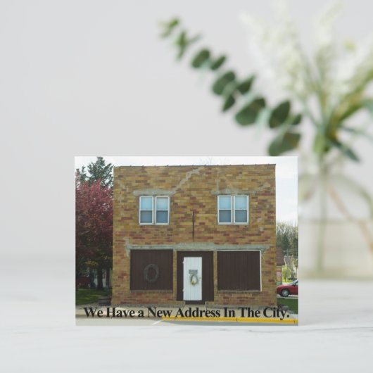新しい市区町村の住所 – 住所カードの変更 案内ポストカード (スタンド正面)