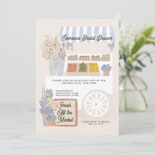 新しい市場からカートのブライダルシャワーの招待状 招待状 (スタンド正面)