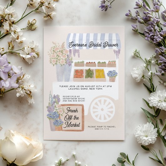 新しい市場からカートのブライダルシャワーの招待状 招待状