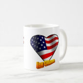 新しい市民の星条旗のハート コーヒーマグカップ (正面右)