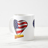 新しい市民の星条旗のハート コーヒーマグカップ (正面左)