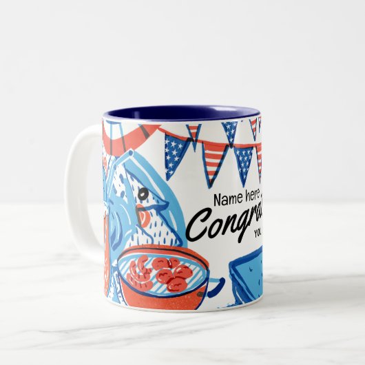 新しい市民ギフト – アメリカ愛国米国 ツートーンマグカップ (正面左)