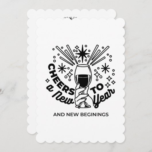 新しい年のお祝いデザインにおめでとう シーズンカード (正面/裏面)