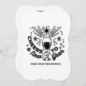 新しい年のお祝いデザインにおめでとう 招待状 (正面/裏面)