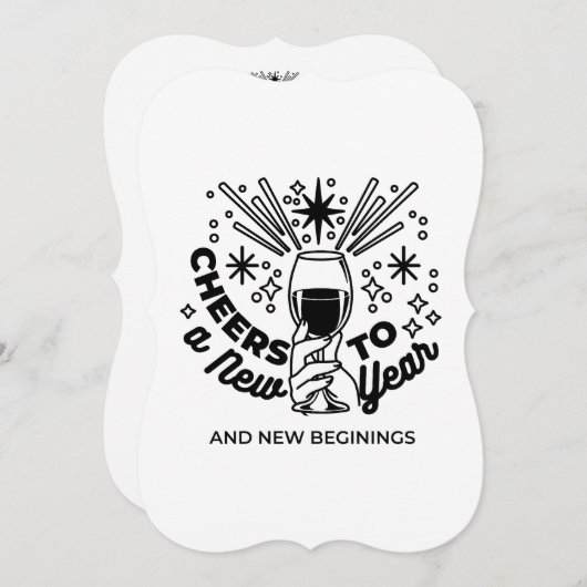 新しい年のお祝いデザインにおめでとう 招待状 (正面/裏面)