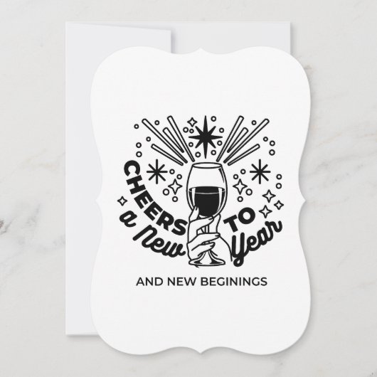 新しい年のお祝いデザインにおめでとう 招待状 (正面)