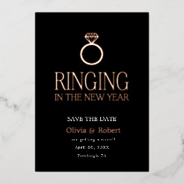 新しい年のはじまりに 結婚式のお知らせを！ 箔シーズンカード