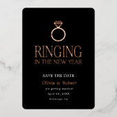 新しい年のはじまりを写真と共に Save the Date でお知らせ 箔シーズンカード (正面)