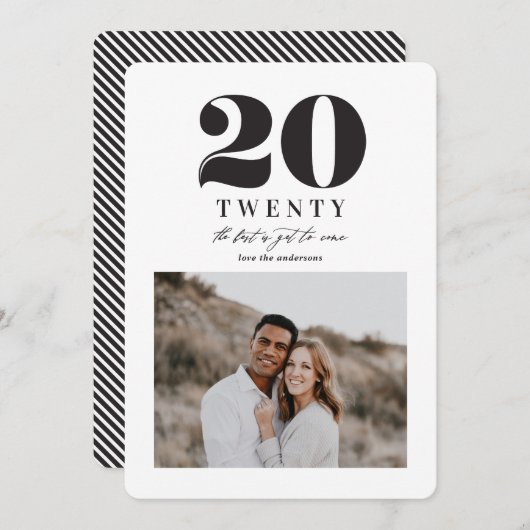 新しい年のグラフィック シーズンカード (正面/裏面)