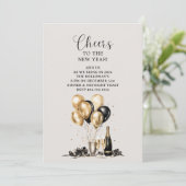 新しい年のゴールドブラックパーティへ乾杯 招待状 (スタンド正面)