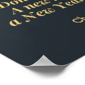 新しい年のハートチャールズ・ディケンズ引用文 ポスター (角)