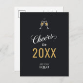 新しい年のビジネス顧客への感謝 ポストカード (正面/裏面)