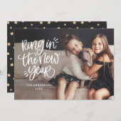 新しい年のホリデー フォト カードを贈ろう シーズンカード (正面/裏面)