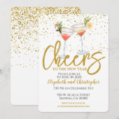 新しい年の乾杯パーティー 招待状 (正面/裏面)