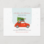 新しい年の冒険に新しいアドレスを移動 案内ポストカード (正面)