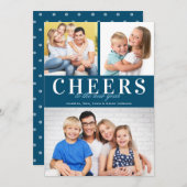 新しい年の写真コラージュ 年賀状 シーズンカード (正面/裏面)